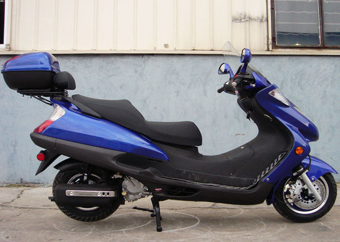 Motorino adulto blu del gas di due fari, motorino di motore 150cc con un cuoio reale di 2 sedili