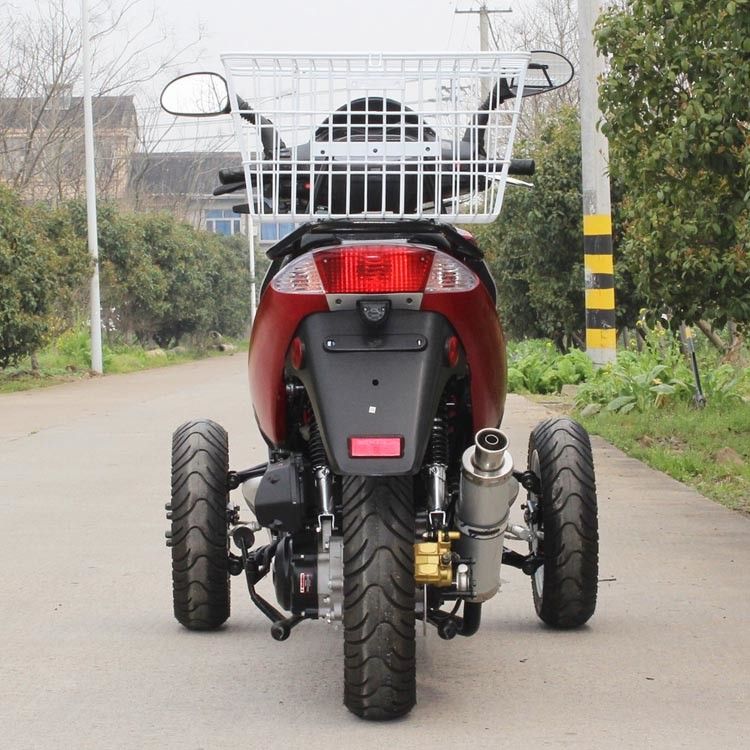 Ventili il singolo colpo raffreddato del cilindro 4 del tri motociclo adulto della ruota 50cc con la scatola posteriore