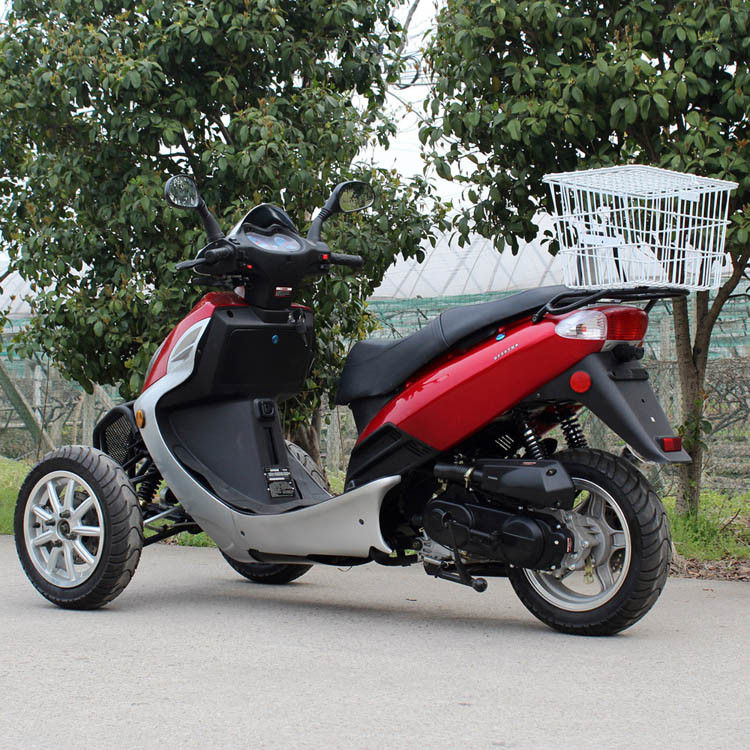 Ventili il singolo colpo raffreddato del cilindro 4 del tri motociclo adulto della ruota 50cc con la scatola posteriore