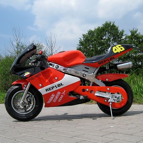 La mini sporcizia rossa del gas Bikes 50cc, piccole bici della sporcizia di inizio elettrico con la trasmissione automatica
